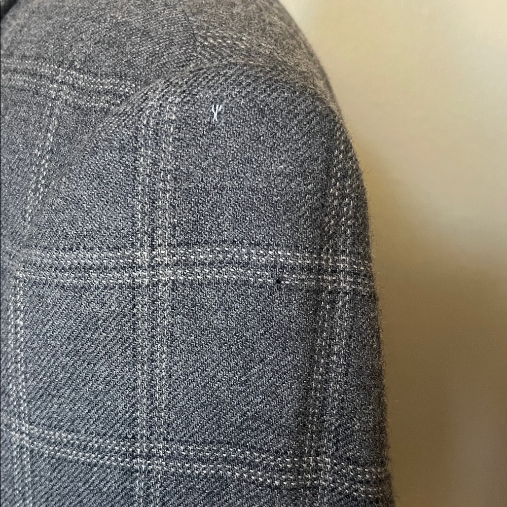 Oscar de la Renta Charcoal Plaid Blazer - Picture 10 of 14